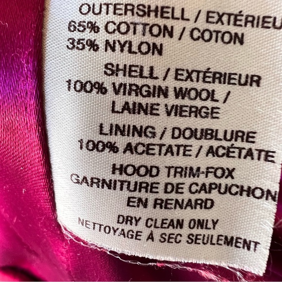 VINTAGE WOOL RED CHRISTMAS COAT FOX FUR HOOD TRIM AND TASSELS SIZE 10 - Picture 2 of 10